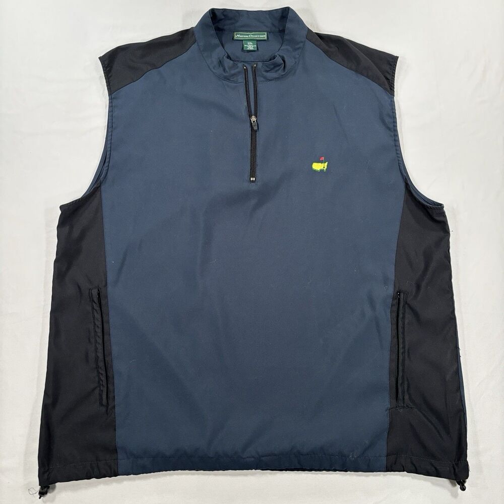 Masters Collection Men's 2XL 1/4 Zip Pullover Golf Wind Navy/Black Vest